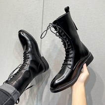 바이크 롱부츠 할리 부츠 남자 라이딩 하이탑 가죽 전술화 전투화, 블랙