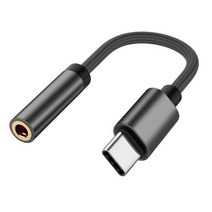 Robotsky type c to 3.5mm 잭 컨버터 오디오 어댑터 케이블 usb c to 3.5 aux 케이블 for p30 pro mi 9 8, 검은 색