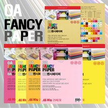 두성종이 A4 색지 OA 팬시페이퍼 80g, 25매, Q01(형광레몬색) x A4