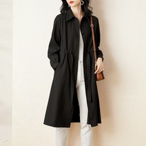 오버클래쓰 여성 롱 트렌치코트 데일리 캐주얼 셔츠 아우터 자켓