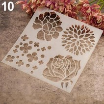 커피 스텐실 케이크 코코아 diy 중공 심장 꽃 모양 기하학 라운드 아트 인쇄 모델 금형 분말 체 도구 그리기, 10