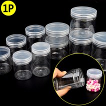 10종 다용도 플라스틱 용기 원형 케이스 악세서리 약통 조미료 양념 통 약통 투명 소품 정리 보관함, 7cm - 300ml