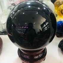 천연원석 수정구슬 홈 인테리어 천연 수석 자수정 호안석 흑요석 50-200mm 구체 대형 수정 구슬 치유 돌 + 받침대, 9cm