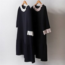 강물처럼 빅사이즈사랑해요 B893L102 사각프릴디너원피스 DB