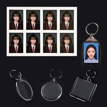추억 아크릴 유치원 어린이집 홀더 부자재 증명사진 증사홀더 DIY 키링 기억 기념 만들기, 2아크릴홀더-물결사각