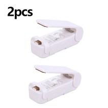 실링기 1/2pcs 열 가방 씰링 기계 패키지 실러 플라스틱 식품 폐쇄 휴대용 포장 주방 액세서리, 03. 2pcs White