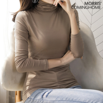 [모리스커밍홈] 찰랑 레이온 하이넥 폴라 티셔츠_M2210TS167C