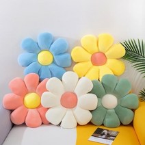 인테리어 쿠션 복유럽 플라워 귀여운 꽃방석, 55CM_옐로우