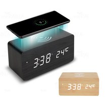 스마트폰 무선 충전 LED 시계:No1 16363ea, *CNS* 라이트브라운화이트