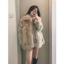 꽃소담 Wool coat ZYZC6691 하이 엔드 모조 여우 털 하이닝 피초 코트 여자 2021 겨울 신형 디자인 감각 모피 일체 모직 코트