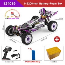 입문용 Wltoys 124019 업그레이드 버전 124017 RTR 1/12 2.4G 4WD 브러시리스 모터 75 Km/H 고속 원격 제어 오프로드 드리프트 카 오프로드트래커, 05 1B 2200mAh