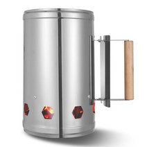 [A2Z] BBQ 숯스타터 점화통 바베큐그릴 착화통 캠핑용, 블랙(대), 1개