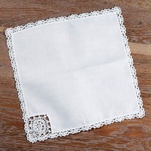 웨딩포 순면 레이스 리넨 냅킨 화이트 2매/4매 30*30, 2개, 2개