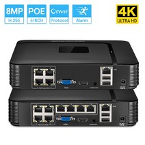 원격 액세스 얼굴 인식 POE 비디오 레코더 IP 보안 시스템 4k 8MP 울트라 HD NVR 4CH 8CH, 01 1t_02 8CH_01 미국 플러그