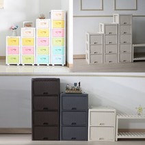디자인이 변하는 마법같은 라탄 코디 양면서랍장 2단3단4단5단 플라스틱서랍장 수납장 옷장 정리함 장난감정리함 기저귀정리함 주방 틈새서랍장, 06라탄 화이트 슬림 5단