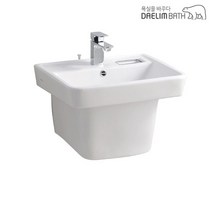 CL-355D/CL355D/세면기/일체형세면대/비누대세면기/대림바스/대림세면기/원홀/부속일체/부속포함, 수동, I자트랩 (바닥배수), 대림정품폽업/트랩