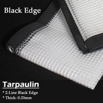 투명 PE 타포린 방수 천 0.33MM 정원 식물 창고 따뜻한 그리드 방수 천 발코니 창문 레인 커버 방수 천막, 5x5m, 0.33mm 블랙 엣지