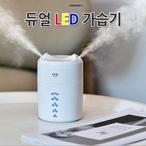 양방향 듀얼 LED 가습기 저소음 선풍기 타이머 무드등, LED듀얼usb가습기-화이트