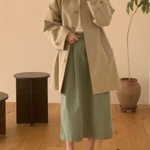 브이와이 [VY] 여자 스카이블루 엷은 비조 롱스커트