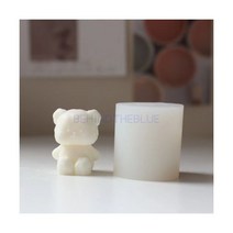 소소한선물 케이크 캔들 미니 양초 귀여운 테디 베어 금형 앉아있는 향기로운 석고 Diy 초콜릿 수제 실리콘 케이, 03 S 3.5x2.7x2.5cm