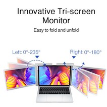 조정 가능한 브래킷 11.6 인치 트리플 휴대용 모니터 노트북 익스텐더 듀얼 디스플레이, 한개옵션0
