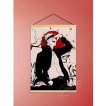 모듈러 컨테이너 협소 주택 나무 그림 그림 침대 옆 배경, 55x80cm, 검은색