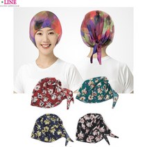 LN 모자형 스카프 파마모자 위생모자 파마캡 미용실스카프 스커프 보자기 모자 위생복 두건 머리띠 앞치마 유니폼 가운 작업복 토시, 색상랜덤, 1개