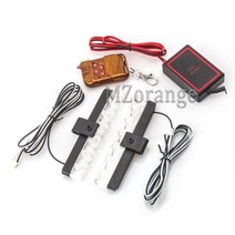 굴삭기 지게차 경광등 경고등 차량용 124LED 스트로보 스코프 라이트 fso 깜박임 소방관 조명 Led 경찰 자동 플래시 스트로브 자동차 트럭 비상 사태, 1 set 4x6led+Red and Yellow