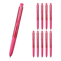 유니볼 시그노 노크식볼펜 0.28mm UMN-155-28, 10개입, 베이비핑크