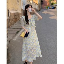 쉬폰 원피스 여름 꽃무늬 하와이 동남아 옷 시원한 여행용 휴양지 30대 냉장고 롱 SY
