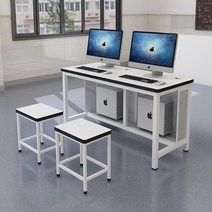 학교 기계실 컴퓨터 책상 자습실 칸막이 책상 의자 세트 책걸상 컴퓨터실 스터디 카페 책상, 09. 160x60x75cm (2인용 뒷좌석 의자 포함