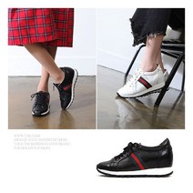 티투알 6.5cm 키높이 소가죽 스니커즈 판도라 W26 블랙 화이트