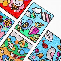 [ABC문구] 민화 포일 아트 세트 만들기 꾸미기 팝아트 동물 캐릭터 크리스마스, 3. 동물캐릭터 포일아트 (바닷속물고기), 1개