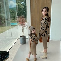 바로배송 맘커플 레오니트투피스 엄마랑딸이랑 데일리 나들이 등하원룩 따뜻한 겨울상하세트