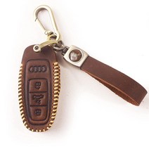 REVINTH 아우디 키 포브 커버 키체인 정품 가죽 핸드메이드 레트로 스타일 자동차 케이스 2019 2020 2021 A6 A6L A7 ETron A8 Q8 키리스 스마트 브라운