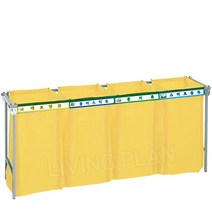 마대&비닐 분리수거대(스텐/원터치접이식/200L/4분류) [마대 비닐 그물망 겸용], 1개