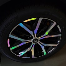 [플렉스해따] 신형 더뉴 QM6 LPE 19인치 카본 홀로그램 휠스티커 드레스업 튜닝 데칼 랩핑, 02.유광화이트