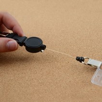 릴홀더 아이디카드세트 명찰 목걸이줄 명찰뱃지 관광명찰, 1개, 가로형 검정