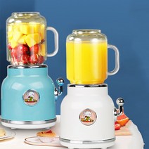 미니믹서기 텀블러형 가정용 과일 블렌더 십자날 Juicer 레트로 디자인, 블루