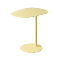 포세린대리석소파테이블 원룸투명 티커피테이블 사이드 협탁 철제, 옐로우