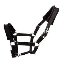 Royalways 연약한 덧대 진 조랑말 말 고삐 굴레 Headstall 머리 고리 말 승차 안정, 블랙 M