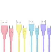 아이엔조이 마카롱 C타입 고속 충전 케이블 4개입, 1.2m, 혼합색