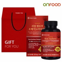 [온푸드] 리얼 엔초비 오메가3 비타민D 1병 6개월분 쇼핑백, 단품, 단품