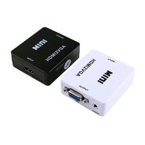 MINI HDMI to VGA 컨버터 변환기 고성능 해상도 1920 X 1080p 오디오 지원 TV 게임기 모니터 빔프로젝트, HDMI to VGA 컨버터 블랙