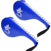 1+1 머쓸피그 집콕 스트레스 해소 태권도 발차기 미트 킥복싱 더블 패드 킥미트 한쌍, 블루+블루