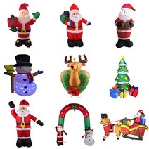 Lucky dog 크리스마스 에어조형물 에어 산타트리 루돌프 산타클로스+선물증정, 1.8m 푸른 손 노인