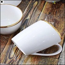 따듯한차 럭셔리 홈카페 핫초코 손잡이머그컵 골드링머그컵, 슬림형