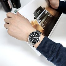 시티즌 캐쥬얼 정장 블랙 쿼츠 메탈 시계