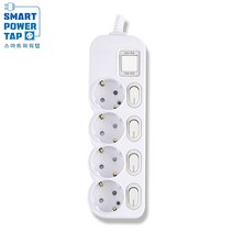 에코파워탭 국산 LED 개별 멀티탭 4구 EPM-L304SS 안전커버, 1.5m, 2개입