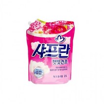 피부에 좋은 특허 성분 섬유유연제 리필형 2L 세제, 샤프란 햇빛건조리필2L 코튼앤머스크